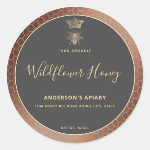 Honey jar, moderne Schriftzeichen-Königin Runder Aufkleber