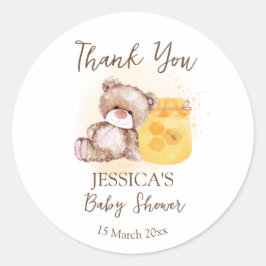 Honey jar teddy Bär Bärenjunge Runder Aufkleber