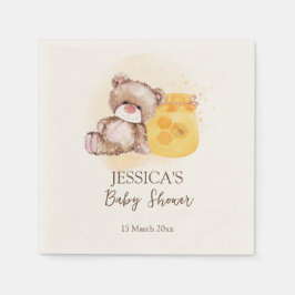 Honey Jar Teddy Bär warten Baby Dusche Serviette
