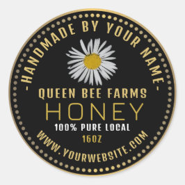 Honey Label Black Gold | WILDBLUME Runder Aufkleber