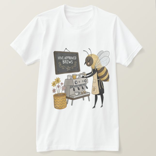 Honey Latte Craftmaster: Barista Bee & Blume Espr T-Shirt (Design vorne)