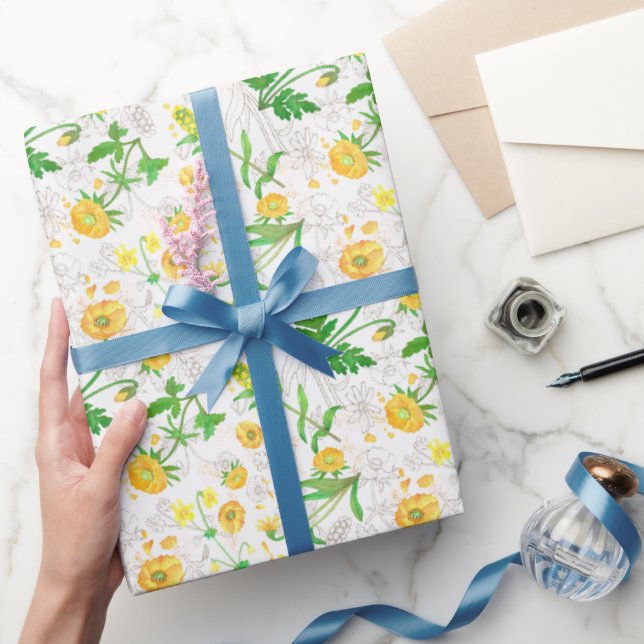 Honey Lemon Blume Schneeweißpapier Geschenkpapier (Schenken)