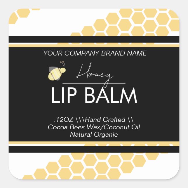 Honey Lip Balm Business Packing Square Sticker (Vorderseite)