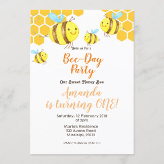 Honey Little Bee 2. Geburtstag Einladung