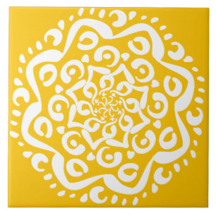 Honey Mandala Fliese