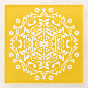 Honey Mandala Glasuntersetzer