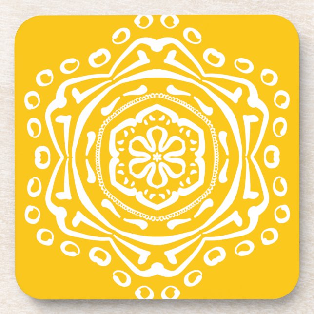 Honey Mandala Untersetzer (Vorderseite)