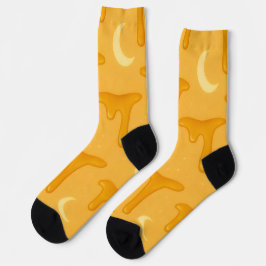 Honey-moon Magic – Dripping Honey & Crescent Moon Socken