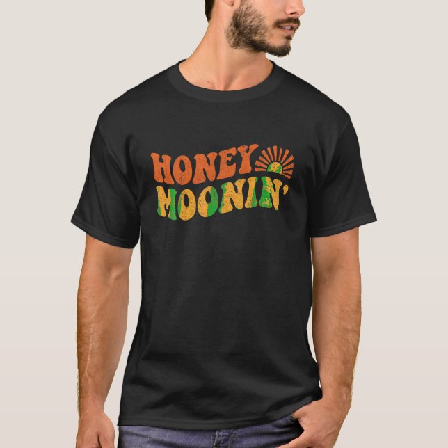 Honey Moonin Retro Beach Honeymoon Urlaub Niedlich T-Shirt (Vorderseite)