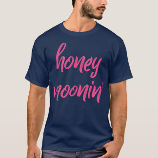 Honey MooninPink Brush Honeymoon Matching Paare T-Shirt