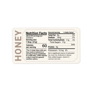 Honey Nutrities Address Label Ivory Taupe Adressaufkleber