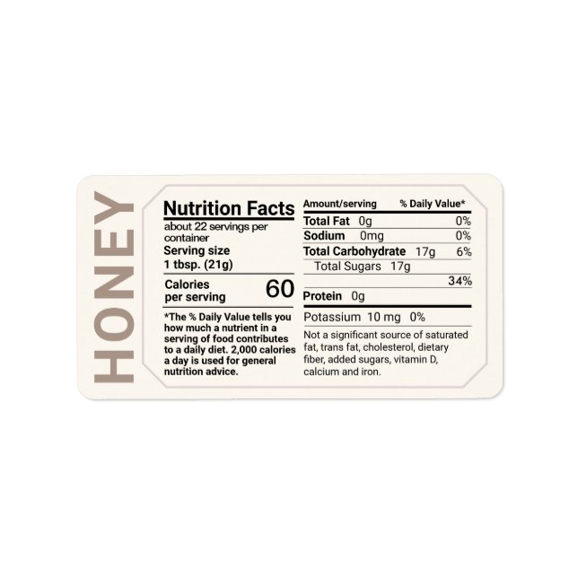 Honey Nutrities Address Label Ivory Taupe Adressaufkleber (Vorne)