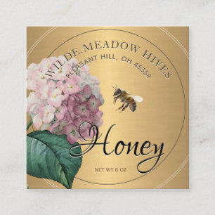 Honey Nutrition Fact Card Gold Bee Blume Begleitkarte