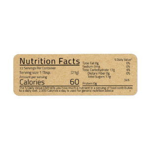 Honey Nutrition Fakten Kraft Rücksendeadresse Labe