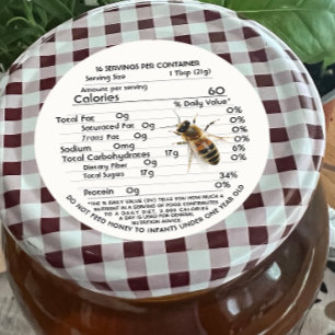 Honey Nutrition Fakten mit Säugling Warning and Bi Runder Aufkleber