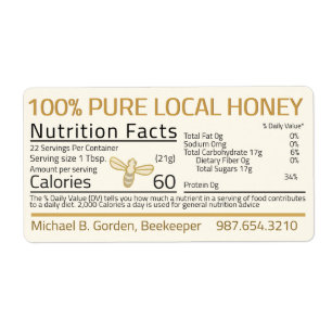 Honey Nutrition Little Bee Shipping Labels