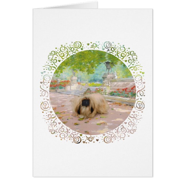 Honey Pekingese in Floral Setting (Vorne)