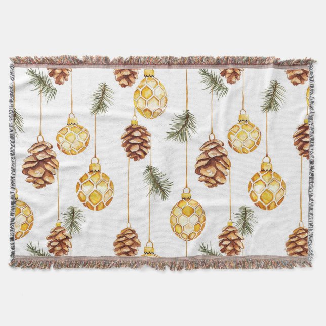 Honey Pine Cones Christmas Decke (Vorderseite)