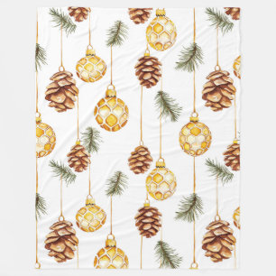 Honey Pine Cones Christmas Fleecedecke