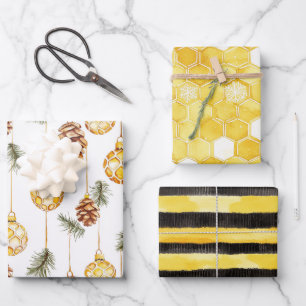 Honey Pine Cones Christmas Geschenkpapier Set