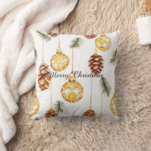 Honey Pine Cones Christmas Kissen