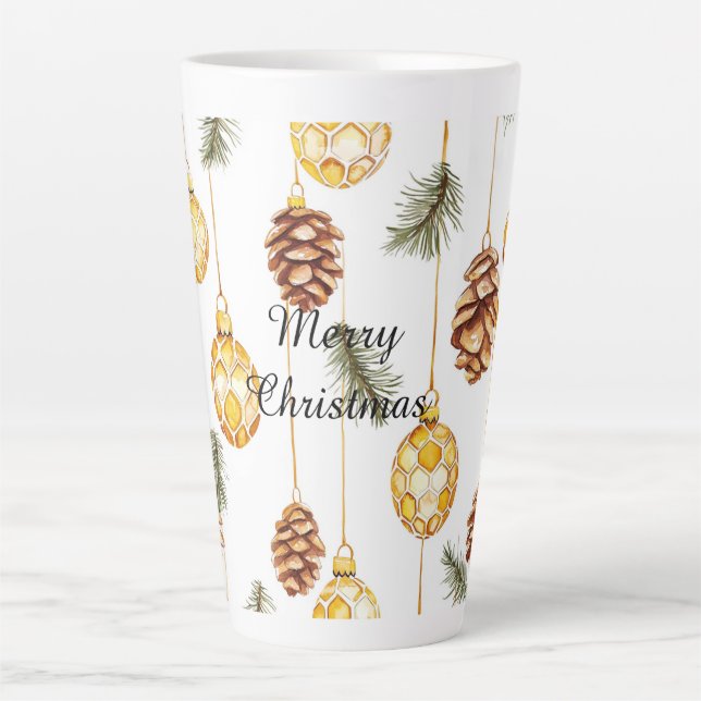 Honey Pine Cones Christmas Milchtasse (Vorderseite)