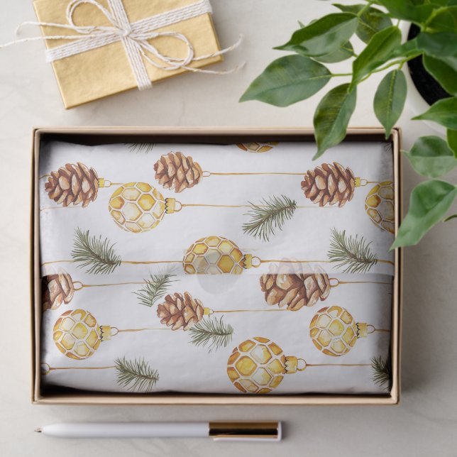Honey Pine Cones Christmas Seidenpapier (Geschenk)