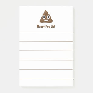 Honey Poo Liste Lustiges Poo Emoji Post-it Klebezettel