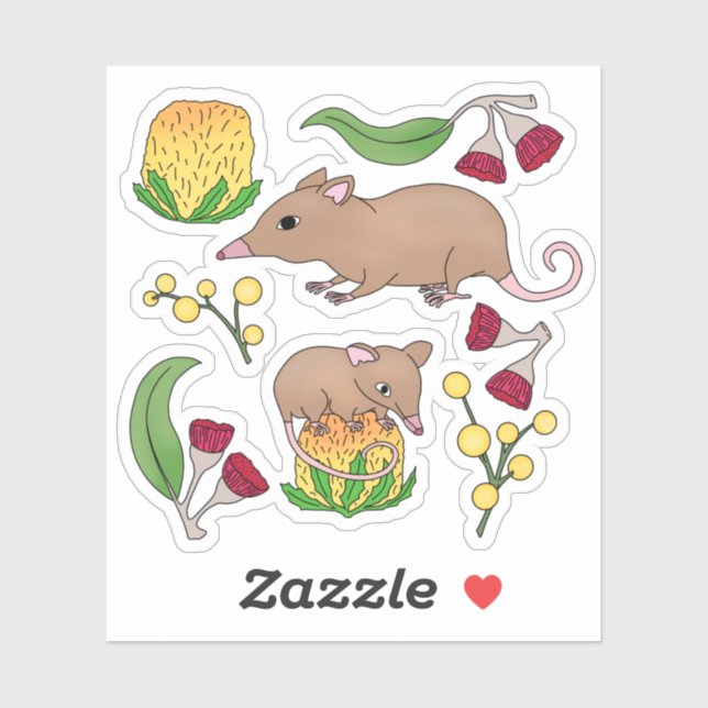 Honey Possum Aufkleber (Blatt)