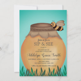 Honey Pot and Honeybee Sip See Baby Shower Einladung
