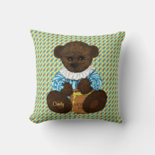 Honey Pot Bear-Blue-Yellow-Throw-Kissen Kissen
