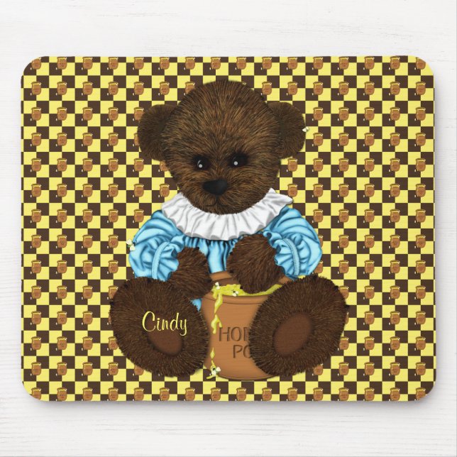 Honey Pot Bear (braun-gelb) Mousepad (Vorne)
