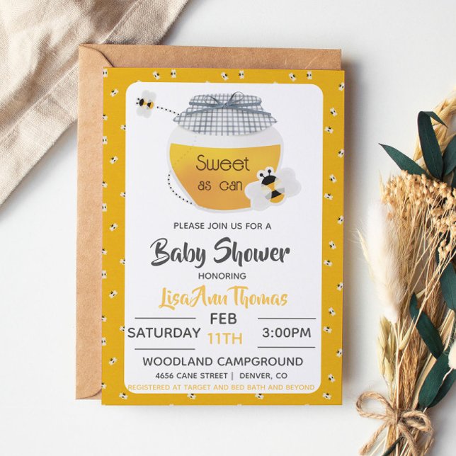 Honey Pot & Bee Baby Shower Einladung (Von Creator hochgeladen)