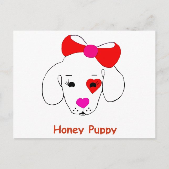 Honey Puppy Postcard Postkarte (Vorderseite)