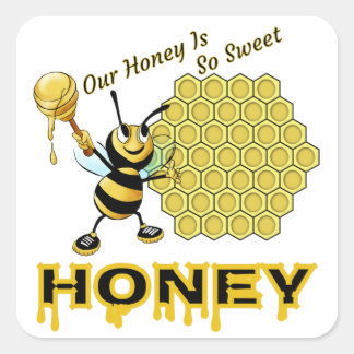 Honey Quadratischer Aufkleber