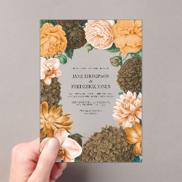 Honey Rose, Apricot Fleur & Toffee Bloom Wedding Acryleinladungen