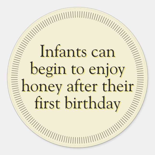 Honey Säugling Warnhinweis dunkelgelbe Aufkleber (Vorderseite)