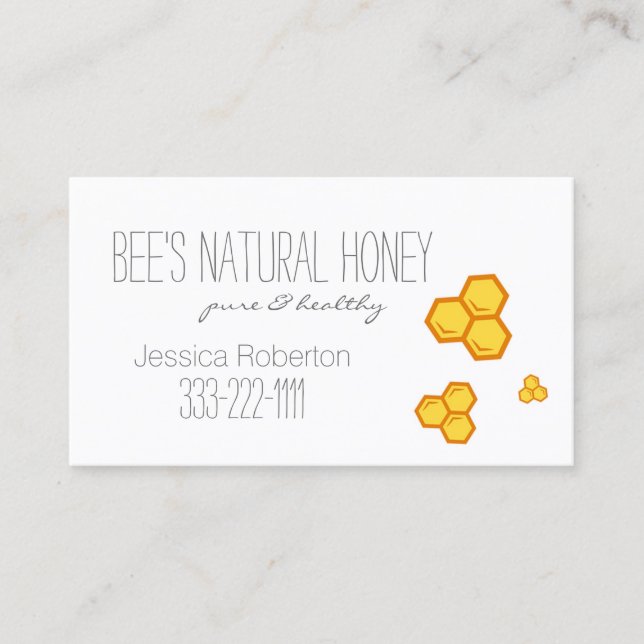 Honey Seller Beekeeper Honeycomb Design Card Visitenkarte (Vorderseite)