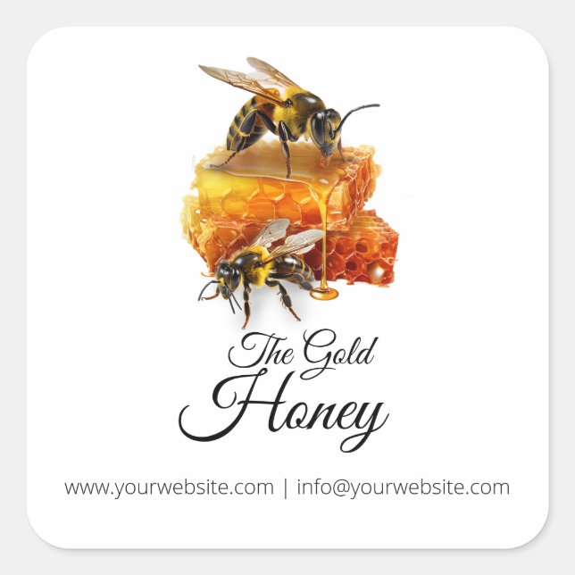 Honey Seller - Beekeeper  Quadratischer Aufkleber (Vorderseite)