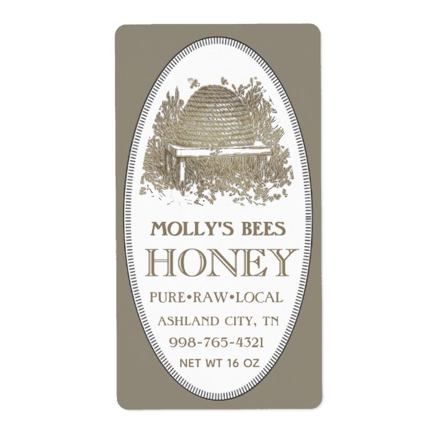 Honey Skep mit Grenzadresse oder Versandbrown (Vorne)