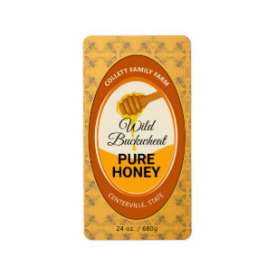 Honey Spoon Family Farm Honey Food Labels Adressaufkleber