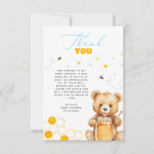 Honey Teddy Bear Baby Dusche Danke Karte