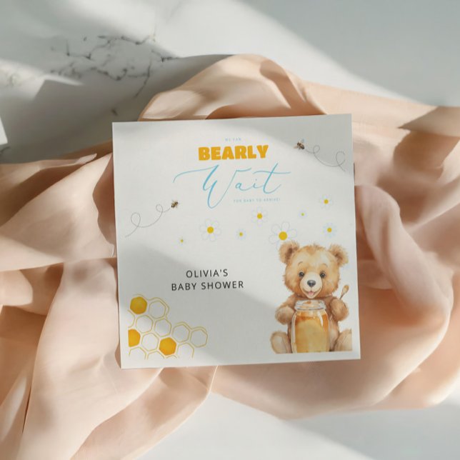 Honey Teddy Bear Boy Girl Baby Shower Serviette (Von Creator hochgeladen)