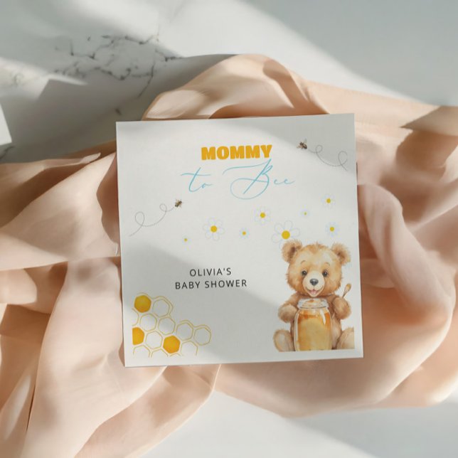 Honey Teddy Bear Boy Girl Baby Shower Serviette (Von Creator hochgeladen)