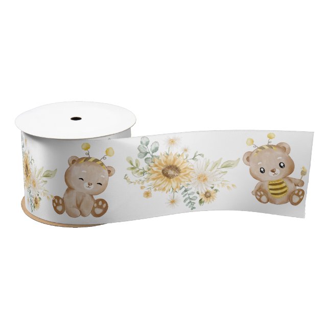 Honey Teddy Bear Ribbon Satinband (Spule)