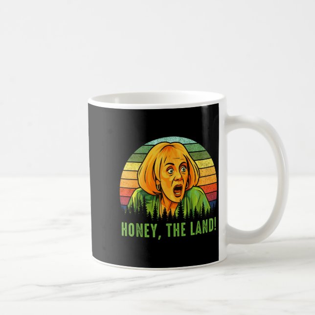 Honey The Land Funny Retro Sunset Forest  Kaffeetasse (Rechts)