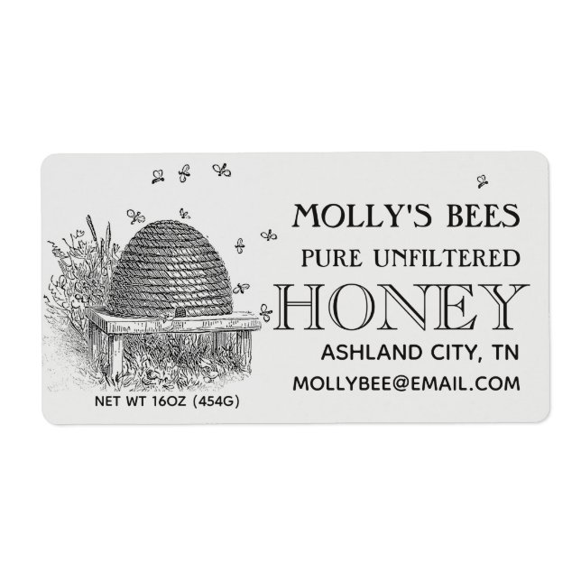 Honey Vintag Beehive Apiary Custom Labels (Vorne)