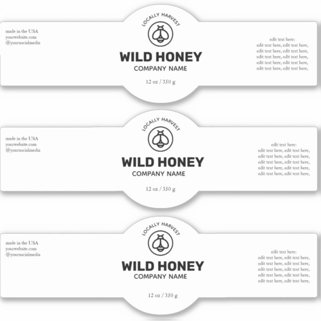 Honey Vinyl Black & White Label (Vorderseite)
