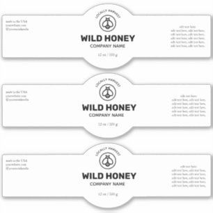 Honey Vinyl Schwarz-Weiß-Etikett Aufkleber