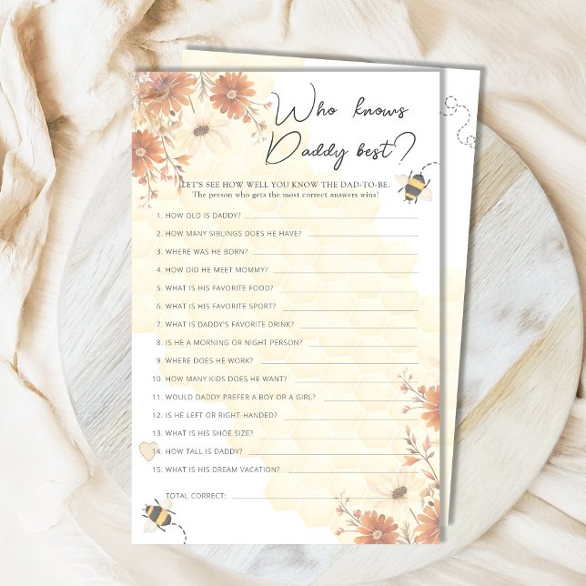 Honey Wildblume Baby Shower kennt Daddy Best (Von Creator hochgeladen)